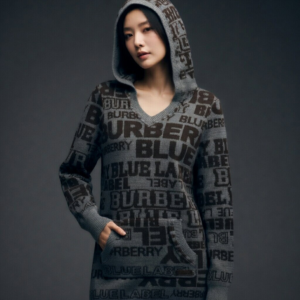 Burberry バーバリーブルーレーベル ニット セーターニットチューニック レディース カーディガン 毛100％ 古着 中古 auc-rayline-10015147 レイライン サンプル画像3