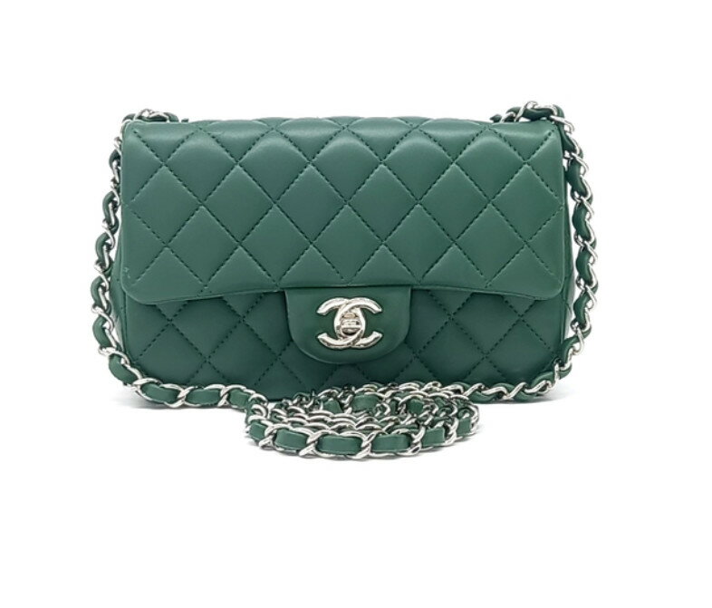 シャネル CHANEL マトラッセ ミニバッグ チェーンショルダー ラムスキン ココマーク グリーン 緑 レディースバッグ 人気 高級 ブランドバッグ 斜め掛け レディース 鞄 かばんハンド プレゼントブランド 中古 10481394
