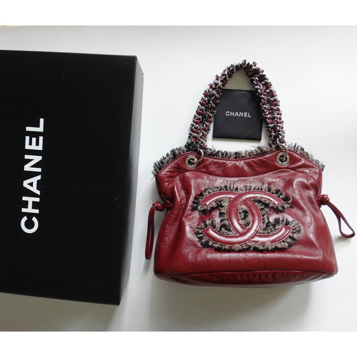 美品 CHANEL シャネル マトラッセ チェーンショルダーバッグ レザー 赤 レディース トート ハンド 鞄 かばん 中古 c1001605