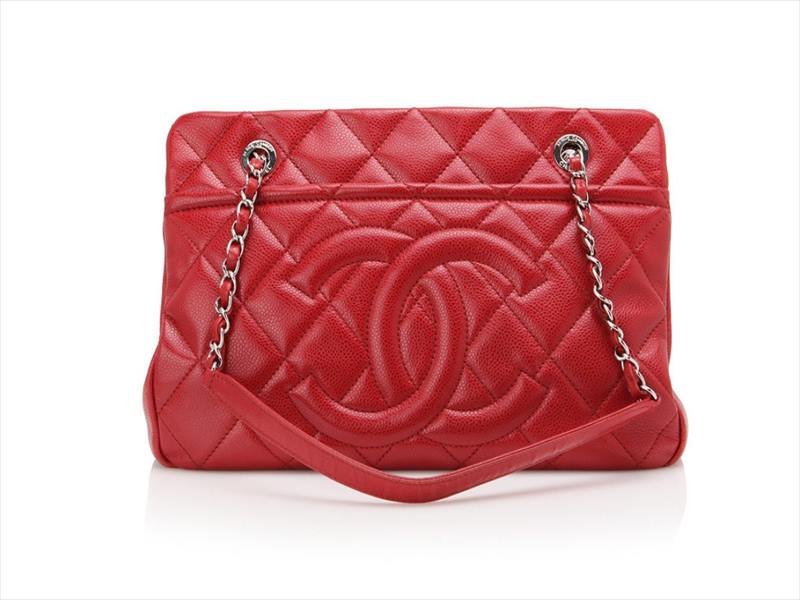 CHANEL シャネル ショルダーバッグ キャビアスキン 赤 ココマーク レディース 収納...