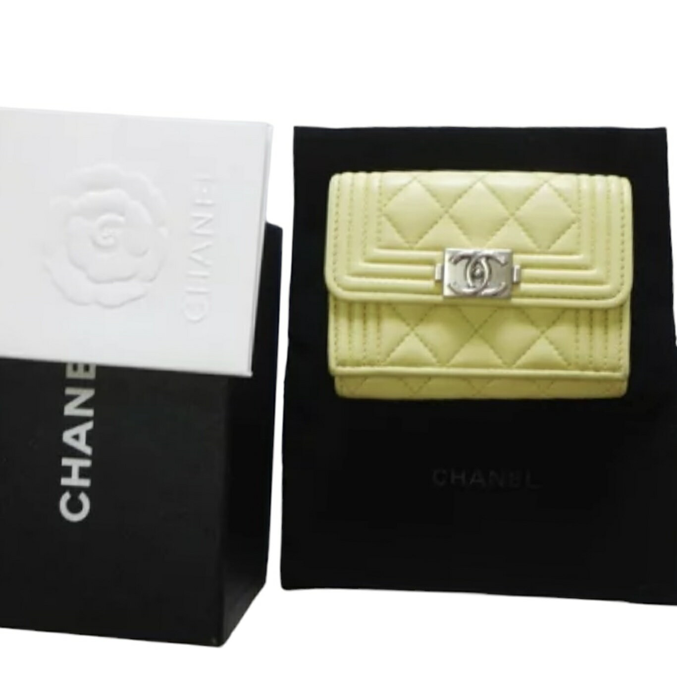 CHANEL シャネル財布 シャネルボーイシャネル マトラッセ コインケース レザー サイフ 名刺入れ レザー ココマーク コンパクト折り財布 CC CCマーク 小銭入れ ラムスキン 定番 レザー レディース イエロー 中古 c-002 c81-5123