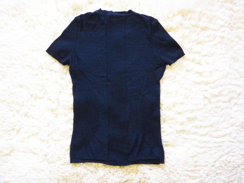 CHANEL シャネル レディース ニットシャツ 半袖 カットソー 黒 サイズ38 カシミヤ7...