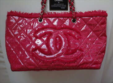 50%OFF CHANEL BAG シャネル バッグ マトラッセ ココ パテントトワレ ビニール チェーン トート ショルダーバッグ ピンク レディース 鞄 かばん 斜め掛け 入学式 卒業式 シルバー金具 プレゼント 高級 ギフト【中古】