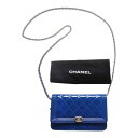 CHANEL bag シャネル バッグ マトラッセ シルバー チェーン ショルダー チェーンウォレット サイフバック 斜め掛けエナメル ブルー 鞄 かばん カバ...