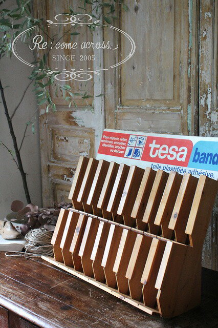 フランスBrocante tesa band 木製シェルフ 什器 収納 Q255