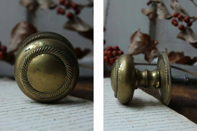 フランス Brocante くすんだ風合いの ドアノブ ハンドル パーツ B4-11