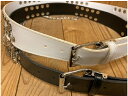 パンクベルト ♪セール特価♪ ■40mm チェーン、リング、丸ピラをカッコ良く配置したパンクベルト【フリーサイズ】【男女兼用/メンズ、レディース】【合成皮革ベル...
