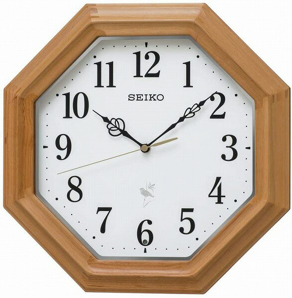 【送料無料】SEIKO CLOCK セイコークロック 掛け時計 天然色木地 本体サイズ:33.0 33.0 6.8cm ネイチャーサウンド 12種類 電波 アナログ 報時 切替式 RX216B 送料無料 北海道・九州・沖縄・離…