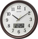 【送料無料】リズム時計工業 /シチズン 掛け時計 茶 Φ32.5x5cm 電波 アナログ デジタル 連続秒針 温度 湿度 カレンダー 8FYA02SR06 ■送料無料※北海道・九州・沖縄・離島は別途送料(1080円~2160円)