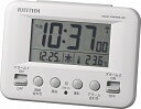 【送料無料】リズム時計(RHYTHM) 目覚まし時計 電波 デジタル フィットウェーブD191 暗所 自動 点灯 カレンダー 温度計 付き ダブル アラーム 白...