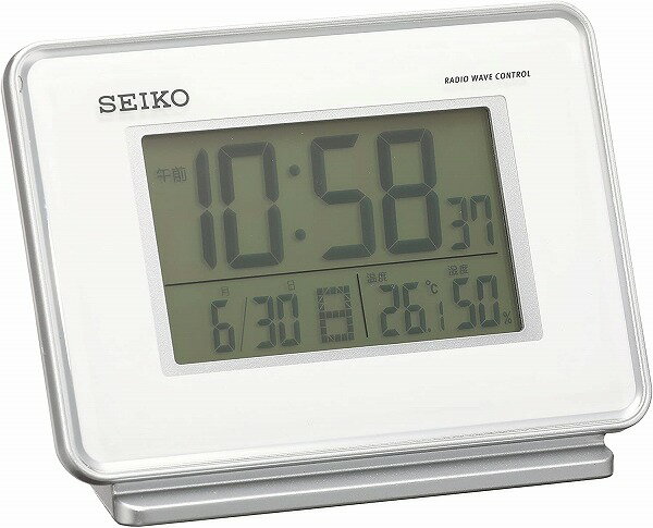 【送料無料】SEIKO CLOCK セイコークロック 目覚まし時計 電波 デジタル 2チャンネルアラーム カレンダー・温度・湿度表示 白 SQ767W 北海道・九州・沖縄・離島は別途送料 1080円〜2160円 おも…