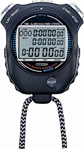 【送料無料】[CITIZEN/シチズン] ストップウォッチ 防水 スプリットタイム/ペースカウント機能/ストローク測定機能付き 黒 LC058-A02 送料無料 北海道・九州・沖縄・離島は別途送料 1080円〜21…