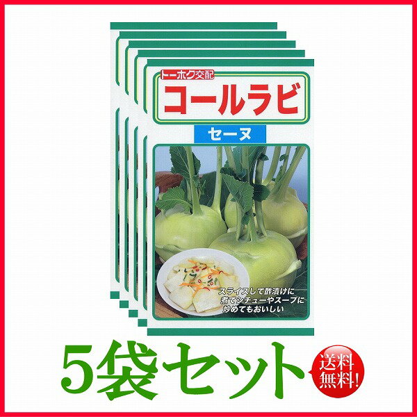 【5袋割引セット♪】【全国送料無料】コールラビ　セーヌ/ トーホク 野菜 ハーブ 草花 園芸 栽培 肥料 家庭菜園 球根 苗 種まき 種子 たね タネ 植物 ガーデニング 培養土 ポット じょうろ 土壌改良 腐葉土 ★在庫がある商品のみ12時（土日祝を除く）までのご注文で当日出荷