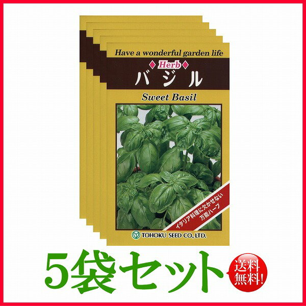 バジル(スイートバジル）　/ トーホク 野菜 ハーブ 草花 園芸 栽培 肥料 家庭菜園 球根 苗 種まき 種子 たね ガーデニング じょうろ フタバ種苗 サカタのタネ タキイ種苗★在庫がある商品のみ12時（土日祝を除く）までのご注文で当日出荷