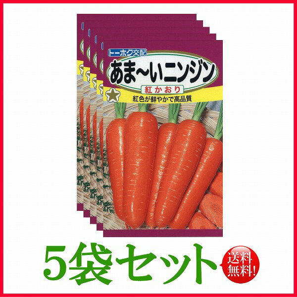 楽天リライアブル　RELIABLE【5袋割引セット♪】【全国送料無料】あま～いニンジン 紅かおり　/ トーホク 野菜 ハーブ 草花 園芸 栽培 肥料 家庭菜園 球根 苗 種まき 種子 たね タネ 植物 ガーデニング フタバ種苗 サカタのタネ タキイ★在庫がある商品のみ12時（土日祝を除く）までのご注文で当日出荷