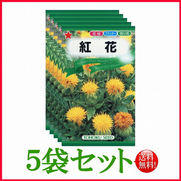 【5袋割引セット♪】【全国送料無料】 紅花/ トーホク 野菜 ハーブ 草花 園芸 栽培 肥料 家庭菜園 球根 苗 種まき 種子 たね ガーデニン..