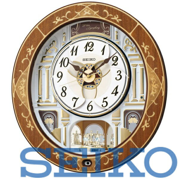 【送料無料】SEIKO セイコークロック 置き時計・掛け時計 天然色木地 電波 アナログ からくり トリプルセレクション メロディ RE580B ※北海道・九州...