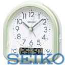 【送料無料】SEIKO セイコークロック 置き時計 目覚まし時計 薄緑パール ホワイト系 KR512M ※北海道 九州 沖縄 離島は別途送料（1080円-2160円）オリバー ユーロ サイクル カーステレオ 天気予報 スルメ マドラー シャンパン プリンス 全国 宮城 牛丼 力