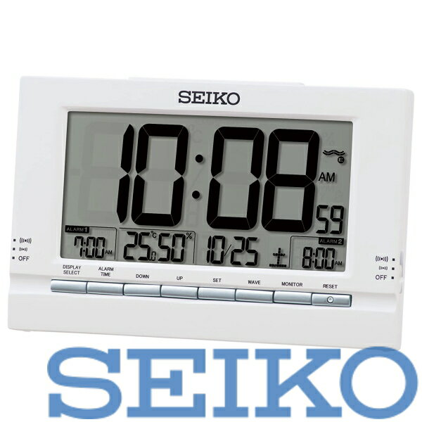 【送料無料】SEIKO セイコークロック 目覚まし時計 置時計 デジタル 電波 白 SQ323W 北海道・九州・沖縄・離島は別途送料 1080円-2160円 ダンベル キッチンタイマー ホテル家具 テレビ台 クロ…