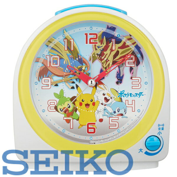 【送料無料】SEIKO CLOCK (セイコークロック) ポケットモンスター 目覚まし時計 白パール 130×127×71mm CQ422W ※北海道・九州・沖縄・離島は別途送料（1080円〜2160円）CQ421Y　cq423y　贈り物 誕生日 挨拶 成人式 景品 新築祝い ブラック フライデー 期間限定