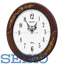 【送料無料】SEIKO CLOCK (セイコークロック) 掛け時計 茶唐草柄 光沢 本体サイズ:37.0×32.0×6.2cm ミッキーマウス ミニーマウス 電波 アナログ 大人ディズニー FS510B ■送料無料※北海道・九州・沖縄・離島は別途送料(1080円~2160円)