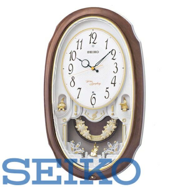 楽天リライアブル　RELIABLE【送料無料】SEIKO CLOCK （セイコークロック） 掛け時計 電波 アナログ 16曲メロディ 飾り振り子 茶マーブル模様 AM260A　※北海道・九州・沖縄・離島は別途送料（1080円〜2160円）ブラック フライデー 開院　マッサージ　リラク　水稲　動画　秋　醤油　寿司　ステーキ　人気