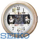 【送料無料】SEIKO CLOCK (セイコークロック) 掛け時計 ミッキーマウス ミニーマウス 電波 アナログ からくり 6曲メロディ ミッキー&フレンズ Disney Time(ディズニータイム) 薄茶マーブル模様 FW561A ※北海道・九州・沖縄・離島は別途送料（2500円）USJ 不思議 知育 孫娘