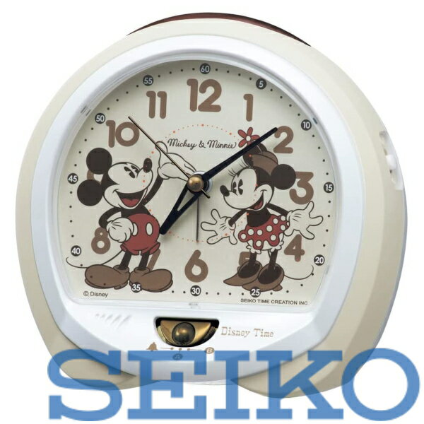 【送料無料】SEIKO CLOCK セイコークロック 目覚まし時計 置き時計 キャラクター ディズニーミッキーマウス ミニーマウス ディズニータイム アナログ アイボリー FD483C 北海道・九州・沖縄・…