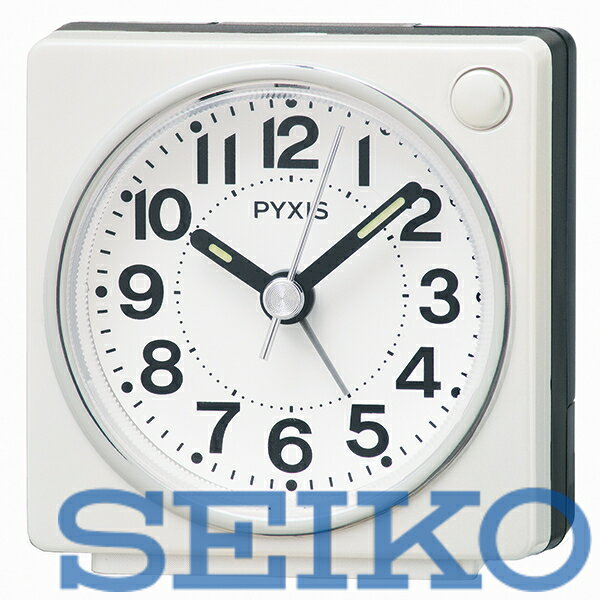 【送料無料】SEIKO CLOCK (セイコークロック) 目覚まし時計 置き時計 アナログ 白パール 65×64×38mm PYXIS ピクシス NR449W ※北海道・九州・沖縄・離島は別途送料（1080円〜2160円）