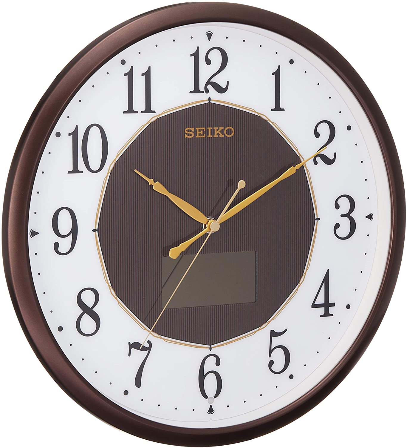 【送料無料】SEIKO CLOCK (セイコークロック) 掛け時計 ハイブリッドソーラー 電波 アナログ 茶メタリック SF241B ■送料無料※北海道・九州・沖縄・離島は別途送料(1080円〜2160円)エコ SF232B 省エネ リフォーム 和室 洋室 引き出物 業務用 オフィス [3]