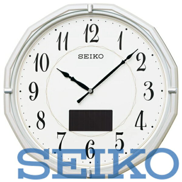 Rakuten - 【送料無料】SEIKO CLOCK (セイコークロック) 掛け時計 電波 アナログ ソーラー ハイブリッドソーラー 白パールメタリック 305×305×47mm SF244W　※北海道・九州・沖縄・離島は別途送料（1080円〜2160円）