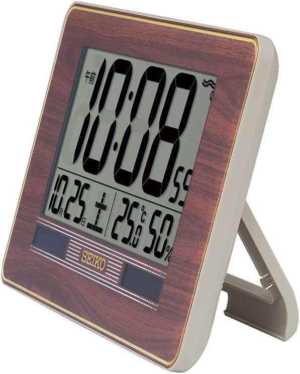 【送料無料】SEIKO CLOCK (セイコークロック) 置き時計 電波 茶木目 180×276×27mm SQ446B ※北海道・九州・沖縄・離島は別途送料(1080円〜2160円) [2]