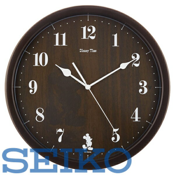 【送料無料】SEIKO CLOCK (セイコークロック) 掛け時計 ミッキーマウス アナログ ミッキー&フレンズ Disney Time(ディズニータイム) 濃茶 FW577B ※北海道・九州・沖縄・離島は別途送料（1080円〜2160円）人気　バスライトイヤー　恐竜　洋室 和室 ブラック フライデー　天然