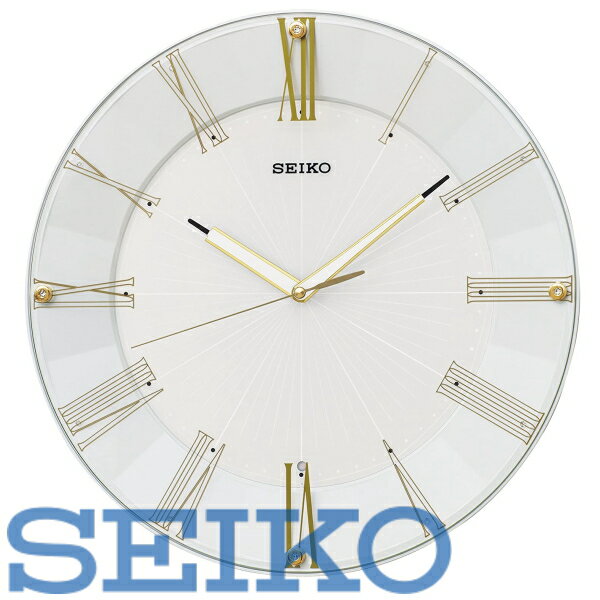 楽天リライアブル　RELIABLE【送料無料】SEIKO CLOCK （セイコークロック） 掛け時計 電波 アナログ 白パール KX214H ※北海道・九州・沖縄・離島は別途送料（2500円）ギリシャ文字 デザイナー ゴールド モダン　レトロ kx214c kx214w 綺麗 大理石 リビング 洋室 ホテル家具 ペルシャ絨毯 最高級 家電