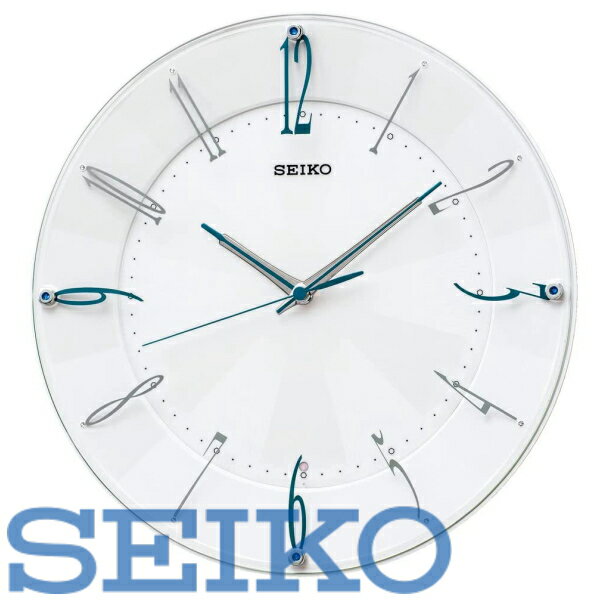 【送料無料】SEIKO CLOCK セイコークロック 掛け時計 電波 アナログ 白パール KX214W 北海道・九州・沖縄・離島は別途送料 2500円 シンプル モダン デザイナーズ ギリシャ文字 kx214c クール …