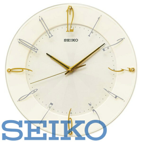 【送料無料】セイコー クロック 掛け時計 電波 アナログ クリーム 光沢 KX214C SEIKO 北海道・九州・沖縄・離島は別途送料 2500円 シンプル kx214h モダン デザイナーズ kx214w ギリシャ文字 …