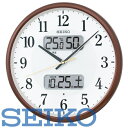 【送料無料】SEIKO CLOCK (セイコークロック) 掛け時計 電波 アナログ カレンダー・温度・湿度表示 茶メタリック KX383B　■送料無料※北海道・九州・沖縄・離島は別途送料（1080円〜2160円）健康　サプリ　美肌　風邪予防　kx383s　デザイン　ブラウン　予防　体調管理