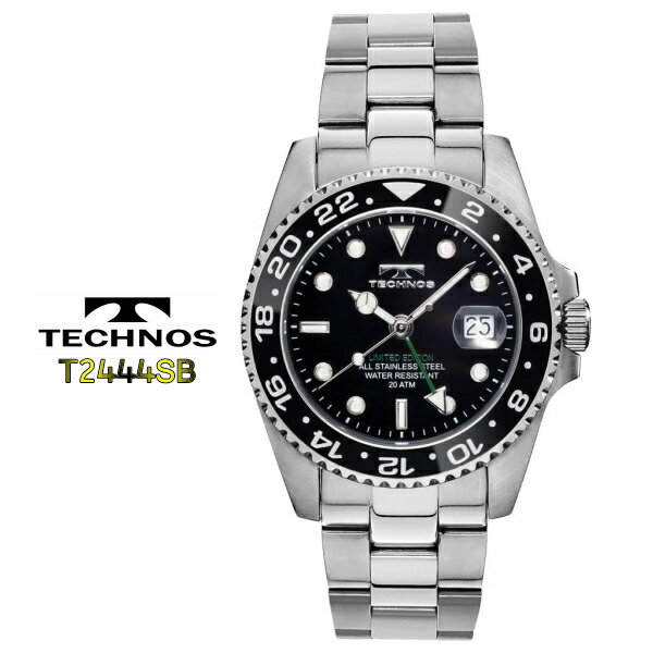 テクノス 【送料無料】TECHNOS テクノス 【限定生産スペシャルモデル】【正規品】 GMT メンズ 腕時計 T2444SB ※北海道・九州・沖縄・離島は別途送料（1080円-2160円）アンティーク 贈答贈呈品 古希 銀婚式　TSL906GB TSM903GB TSM903TB