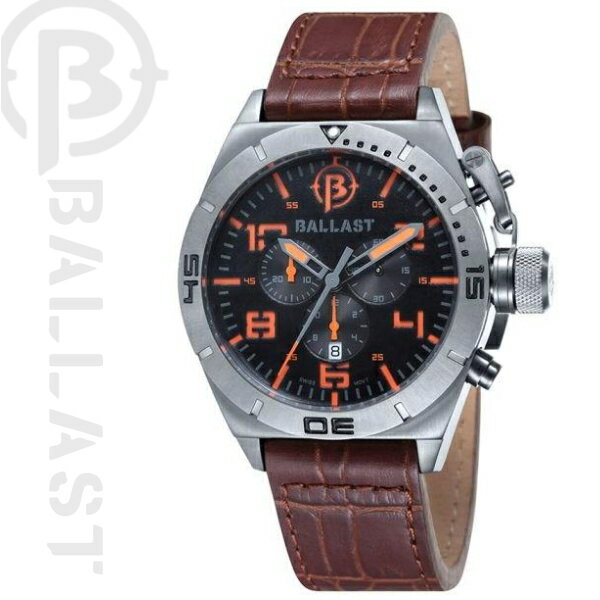 【送料無料】[BALLAST / バラスト] 腕時計 BL3121-04 47mm S/S ケース Black Dial レザーベルト メンズ　クオーツ　★北海道・九州・沖縄・離島は別途送料(1080円-2160円)アンティーク 贈答贈呈品 ROLEX サブマリーナ CASIO デイトナ インバウンド　お土産 限定