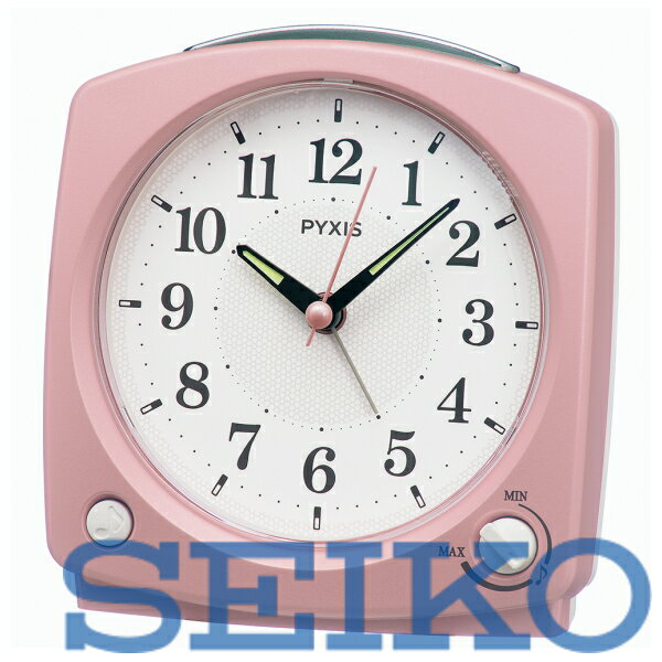 Rakuten - 【送料無料】SEIKO CLOCK (セイコークロック) 目覚まし時計 置き時計 アナログ メロディ ピンクパール PYXIS ピクシス 125×120×69mm NR455P　※北海道・九州・沖縄・離島は別途送料（1080円〜2160円）