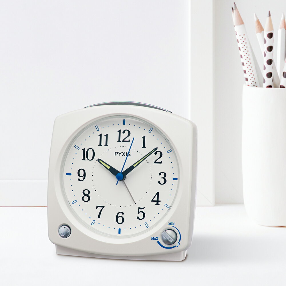 【送料無料】SEIKO CLOCK (セイコークロック) 目覚まし時計 置き時計 アナログ メロディ 白パール PYXIS ピクシス 125×120×69mm NR455W ※北海道・九州・沖縄・離島は別途送料(1080円〜2160円) [3]