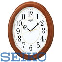 【送料無料】SEIKO CLOCK (セイコークロック) 掛け時計 電波 アナログ 楕円型 木枠 茶木地 KX390B　※北海道・九州・沖縄・離島は別途送料（1080円〜2160円）還暦祝い・開店祝い・結婚記念日・新築・引っ越し・内祝い・記念品・ギフト・お返し・退職・送別会　ブラウン　割引