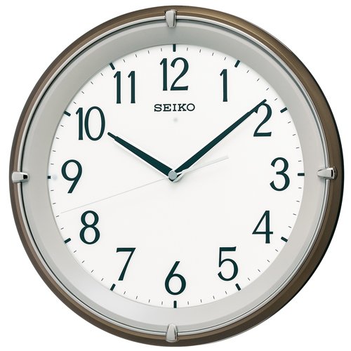 【送料無料】SEIKO CLOCK (セイコークロック) 掛け時計 自動点灯 電波 アナログ 夜でも見える 木枠 茶メタリック KX203B ※北海道 九州 沖縄 離島は別途送料（1080円〜2160円）見やすい デザイン 人気 無印 シンプル 学校 記念品 kx205b ホテル ブラック フライデー