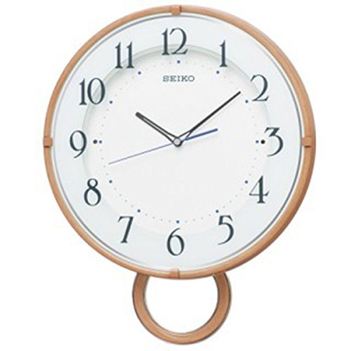 【送料無料】SEIKO CLOCK (セイコークロック) 掛け時計 電波 アナログ 飾り振り子 薄茶木目模様 PH206A ※北海道 九州 沖縄 離島は別途送料（1080円〜2160円）かわいい 人気 見やすい ポップ 洋室 子供部屋 リビング ブラック フライデー 景品 誕生日 ブラウン