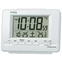 【送料無料】SEIKO CLOCK (セイコークロック) 目覚まし時計 電波 デジタル カレンダー・温度表示 PYXIS (ピクシス) 白パール NR535H ...