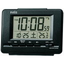 【送料無料】SEIKO CLOCK (セイコークロック) 目覚まし時計 電波 デジタル カレンダー・温度表示 PYXIS (ピクシス) 黒メタリック NR535...
