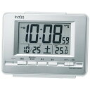 【送料無料】SEIKO CLOCK (セイコークロック) 目覚まし時計 電波 デジタル カレンダー・温度 表示 PYXIS (ピクシス) 銀色メタリック NR535W ■送料無料※北海道・九州・沖縄・離島は別途送料(1080円~2160円)卓上