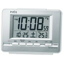 【送料無料】SEIKO CLOCK (セイコークロック) 目覚まし時計 電波 デジタル カレンダー 温度 表示 PYXIS (ピクシス) 銀色メタリック NR535W ※北海道 九州 沖縄 離島は別途送料（1080円〜2160円）卓上 nr535l nr535h nr535k ビンゴ景品 運動会 抽選 人気 熱中症 富士山