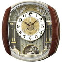 【送料無料】SEIKO CLOCK (セイコークロック) 掛け時計 電波 アナログ からくり 6曲メロディ 回転飾り 濃茶マーブル模様 RE564H ■送料無料...