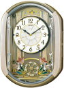 【送料無料】SEIKO CLOCK (セイコークロック) 掛け時計 電波 アナログ からくり 30曲メロディ プログラム機能 回転飾り 薄ピンクマーブル模様 RE567G ■送料無料※北海道・九州・沖縄・離島は別途送料(1080円~2160円)
